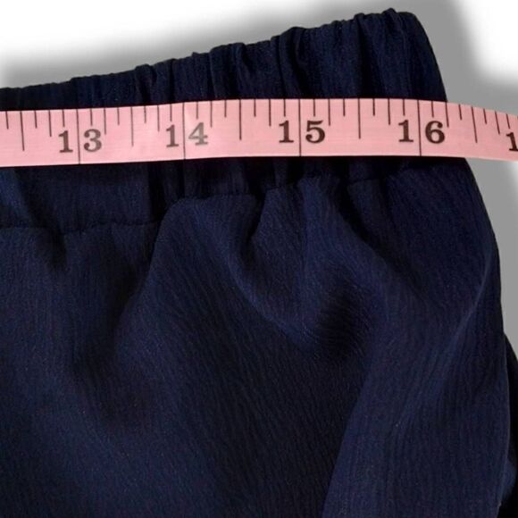 Womens Navy Pants Sz 2X Ankle‎ Cropped Elastic Crepe Casual Elastic - Picture 7 of 10